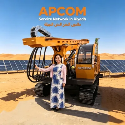 APCOM High Temperature Resistant Diesel Solar Pile Driver With Compressor for PV Solar Farm Construction