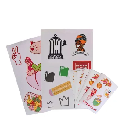 Custom New Design Die Cut Adhesive Waterproof Pvc Label Company logo Design Cartoon Planner Sticker Printing