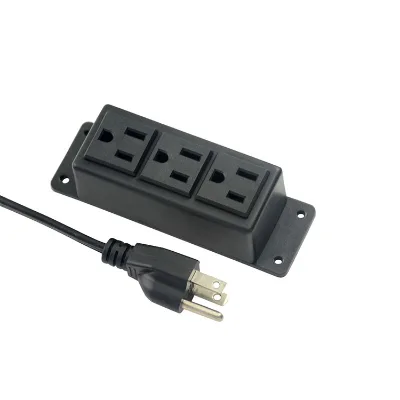 Furniture Power Outlet With  3 US Outlets , Dual USB Port  Desk Mounted Outlet