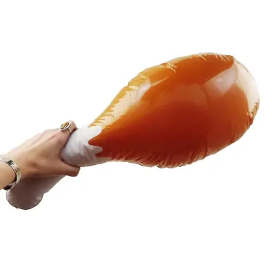 Giant Inflatable Turkey Leg, Funny PVC Blow up Toy for Kids & Party Photo Props