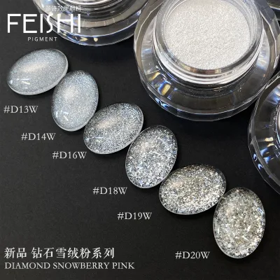 2026 New Arrival Luxury Colorful Diamond White Snow Flakes Shining Pearl Sequin Glitter Nail Powder Pigment DIY Manicure Salon