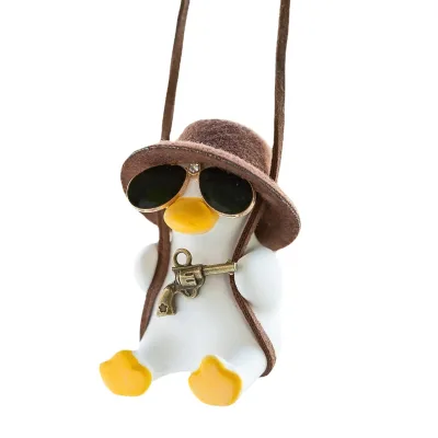 Cartoon Car Interior Decoration Car Hanging Ornament Swinging Duck Rear View Mirror Pendant Plaster Car Pendant