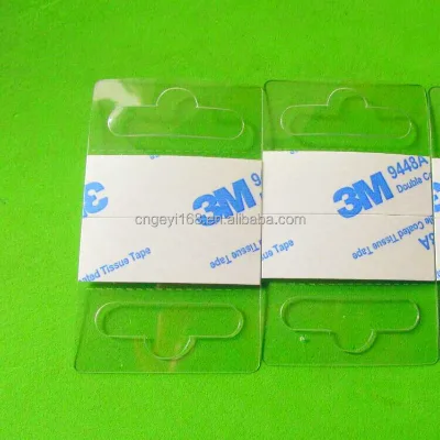 Clear Plastic Euro Hole Hanging Hang Tab Tabs Sticky Sticker Angel Style for Small Foods Boxes Craft Product