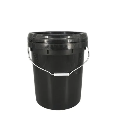 20L Customized Black Round Plastic Bucket  with Plastic Handle and Lid
