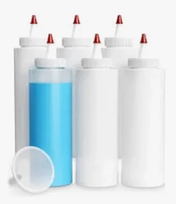 8.5 oz Condiment Squeeze Bottle Plastic Squeeze Bottles with Red Tip Cap Sauce Bottle