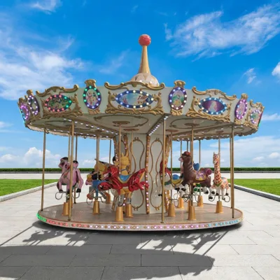 Fairground Attractions Kiddie Luxury Electric Carousel Horse Rides Hot Sale