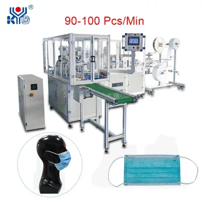 Fully Automatic High Speed 3 Ply Nylon Surgical Face Mask Making Machine with Ultrasonic Earloop Welding