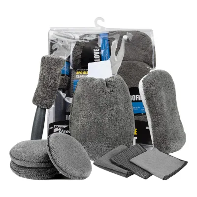 Gray Color Car Wash Tool Car Cleaning Kit with Bag Car Brushes