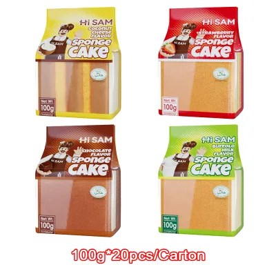 Factory Direct Hi SAM 100g Fresh Cheese Chocolate Strawberry Buffalob Milk Four Flavors High-quality Sponge Cake Box OEM/ODM