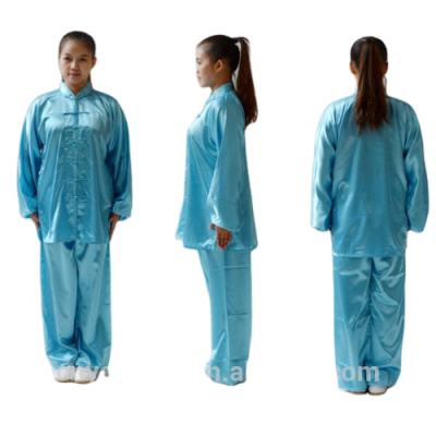 Woosung Hot Selling Professional Customized TaiChi Bai Wushu Light Chinese Traditional Silk Kung Fu Uniform