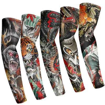 Wholesale Basketball Sports Driving Cover Sunscreen Ice Polyester Cooling Seamless Arm Tattoo Hand Sleeve for Adults Quick Dry