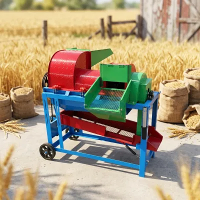 Farm Grade Electric Threshing Machine Large Feeding Bin for Medium Agricultural Plant Batch Grain Processing