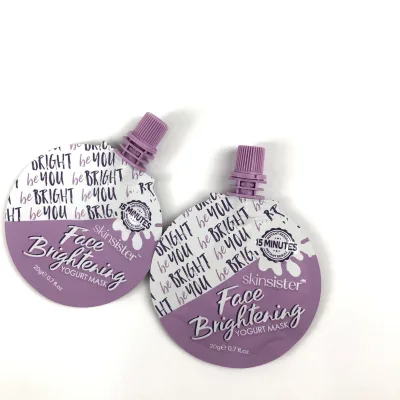 Custom Logo Special Shape Cosmetic Small Samples Sachet Liquid Facial Cream Squeeze Spout Pouch Bag with Spout for Makeup