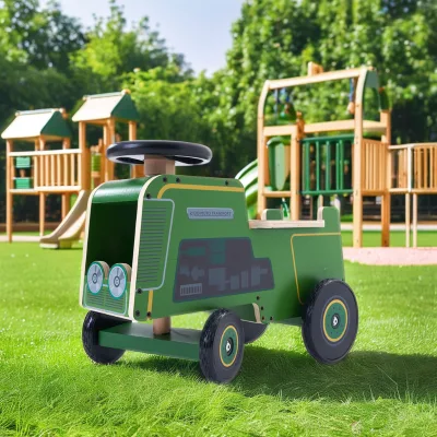 Children's Wooden London Bus Garden Tractor Model Early Education Balance Car and Baby Walker Scooter Other Toy Vehicles