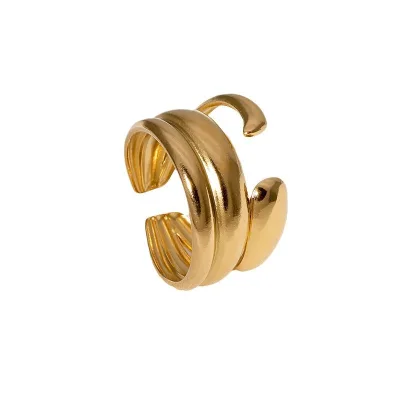 Europe and the United States Cross-border Simple Irregular Ring Ring Women Niche Light Luxury High Sense Asymmetric Open Ring