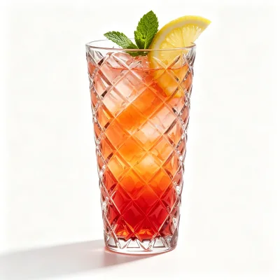 Tall Crisscross Diamond Cut Highball Glass, Embossed Lattice Pattern Clear Glass Tumbler for Iced Tea, Juice and Cocktails
