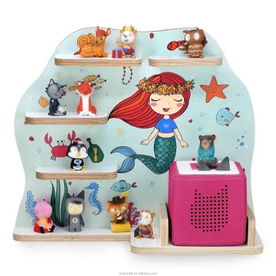 Cute Wooden Toniebox Shelf for Bathroom Toy Storage Digital Print Magnetic Girl Boy Design Factory Wholesale Kitchen Art Theme