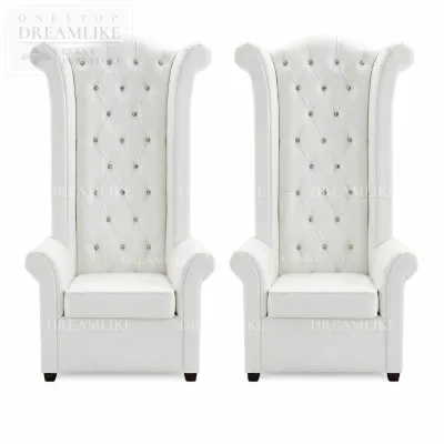 Factory Direct Luxury Royal Throne Chair Gold Foil Wooden Frame Bride Groom Chair for Wedding Party Hotel Banquet Rental