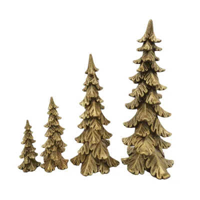 Christmas Tree Craft Golden Resin Ornaments Christmas Trees Handmade Home Decor