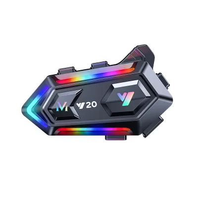 Y20 Factory Bluetooth Helmet Headset with RGB Light Subwoofer Waterproof and Dustproof Wireless Microphone for Motorcycles