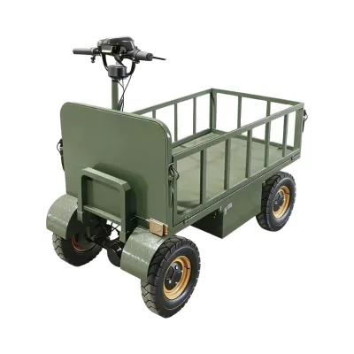 Factory Direct OEM Battery Powered Electric Platform Trolley 1000KG Load Stainless Steel 1000W Motor Foldable Warehouse Cargo