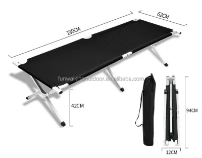Folding Cot OEM Lightweight Outdoor Metal Aluminum Alloy Ultralight Hiking Camping Folding Bed Travel Foldable Bed