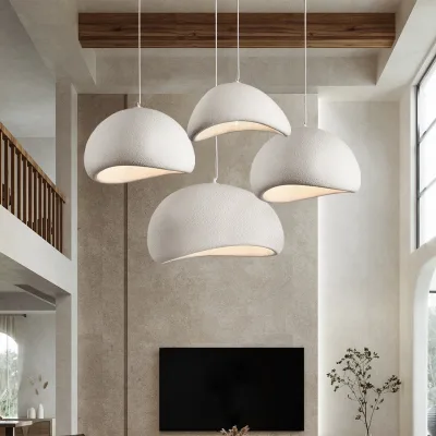 Japanese Aesthetic Wabi Sabi Style Creative Modern Simple Cream Vintage Pendant Light Chandelier for Living Room or Dining Room