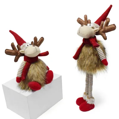 Cute Fabric Reindeer Doll Christmas Decorations Elk and Fawn Ornaments Perfect Toy & Gift for Festive Season