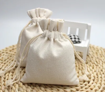 Custom New Linen Bundle Pocket Tray Fine Linen Play Portable Bag with Small Brocade Pattern Cotton Tote Bag