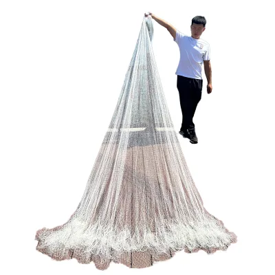 High Quality Japanese-Style Hand Cast India Fishing Nets with Double Knot Type Lead Drop Design