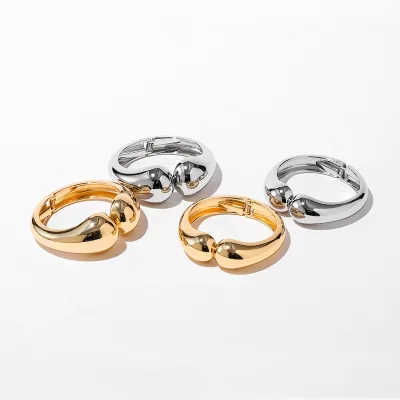 High Color Retention Unique Alloy Bracelet Exaggerated Irregular Wide Fashion Bangles Fashionable Jewelry