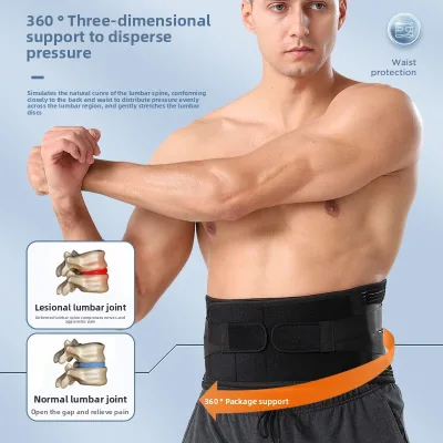 Cross-Border Sports Waist Support Belt Neoprene Material Professional Protection Double Compression Elastic Breathable Support