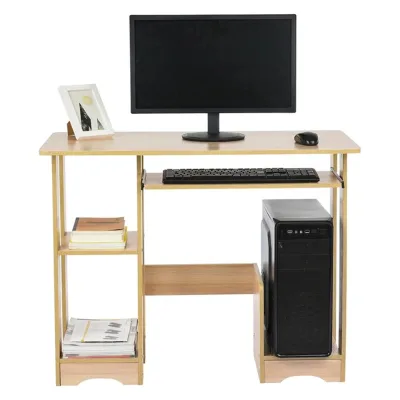 Space-Saving 71cm H 90cm W 30cm Deep Thickened Board Silent Rail Large CPU Small Computer Desk for Narrow Home Office Use