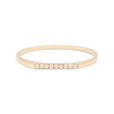 Gemnel Fine Jewelry Stacking Diamond Bar 14k Gold 925 Silver Crystal Stone Rings