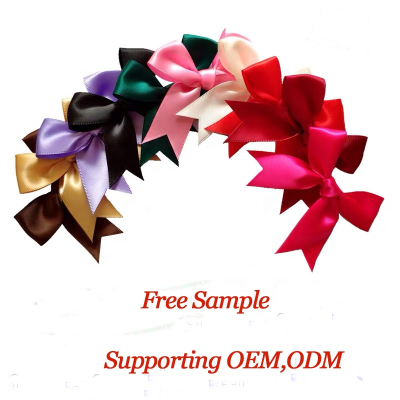 Wholesale Bottle Decoration Cake Decoration Satin Ribbon Bow Handmade Bows for Gift Packing Decoration