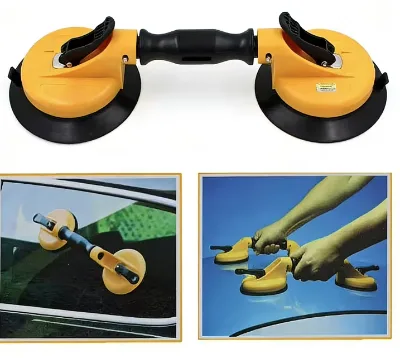 Auto Windshield Glass Repair Tools Heavy Duty Aluminum Adjustable Handle Vacuum Double Suction Cups Windshield Install Kit