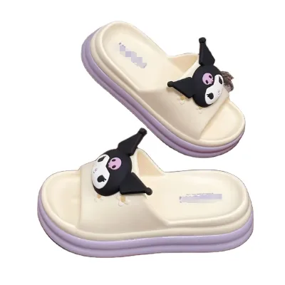 ML Wholesale Sanrioed Slippers Women Indoor Cool Comfy Slides Fashion Kulomi Home Summer Cute Slippers Thick Sole Sandals