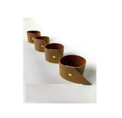 Nordic Simple Fashion Hotel Restaurant Table Napkin Buckle Hand Custom logo Size PU Leather Napkin Ring