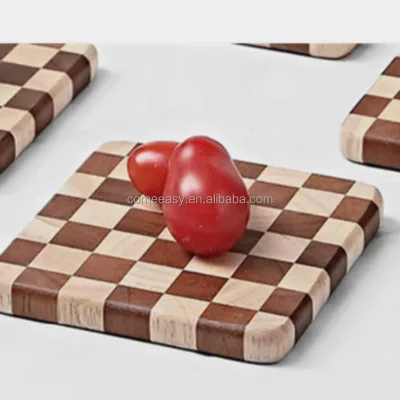 Rubber Wood Coaster Coffee Cup Mat Home Teapot Mat Afternoon Tea Placemat