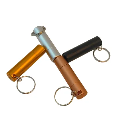 Wholesale Aluminium Cigar Punch Portable Key-Ring Design Travel Cigar Cutter with Magnet Blade Custom logo Factory Price