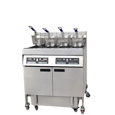 Computer Control Deep Fryer with Built-in Oil Filtration, 56L Spare Parts Electric Silver CE Stainless Steel Provided PLC 2021