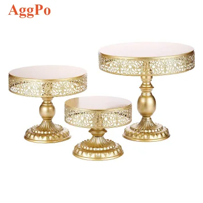 Gold Cake Stand Set of 3 - Dessert Table Display Set - Party Cake Stand - Table Decoration Display Tower Plate for Celebration
