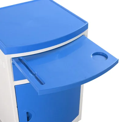 Hospital Equipment Portable Anti-lock Braking System Bedside Table Made of Durable Plastic for Hospital Furniture