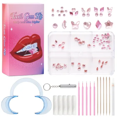 Qiao Trendy Wholesale Premium Tooth Rhinestone Gems Kit Professional Teeth Jewelry Kit