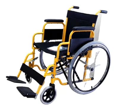 2025 New Design Manual Light Weight Folding Portable Stainless Steel Chrome Wheelchair Made in China Europe Best Seller