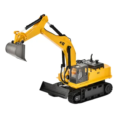 15-Channel 2.4G Remote Control Alloy Crawler Excavator Simulation Engineering Vehicle Toys Light Sound Kids Made Durable Metal