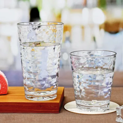 310ml PC Tritan SAN MS Stackable Water Cup Hammer Rock Drinking Cup Hammer Plastic Lemonade Glass