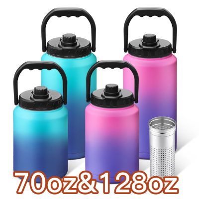 70 oz Triple Insulated Stainless Steel Beer Growler 1 Gallon Water Bottle Sports Bottle Outdoor Travel Jug