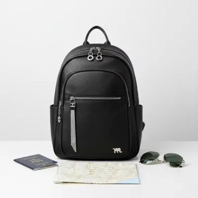 Leisure Double-shoulder Bag Girl Large-capacity Lightweight PU Schoolbag Travel Outings Multi-functional Lady Bag Factory