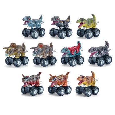 Dinosaur Theme Park Gift Miniature Dinosaur Shaped Plastic Friction Pullback Toy Car for Kids